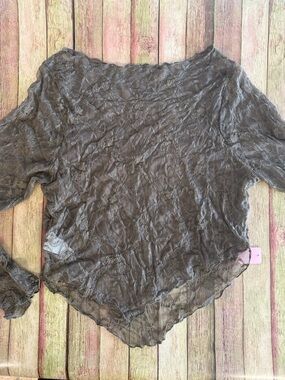 Olive Brown Sheer Lace Handkerchief Top | Y2K Fairy Grunge XXL